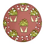 Cactus Pattern Background Texture Ornament (Round Filigree) Front