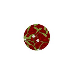 Mistletoe Christmas Texture Advent 1  Mini Buttons
