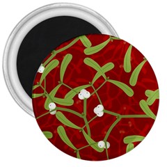 Mistletoe Christmas Texture Advent 3  Magnets