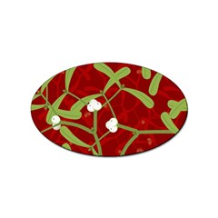 Mistletoe Christmas Texture Advent Sticker Oval (100 Pack)