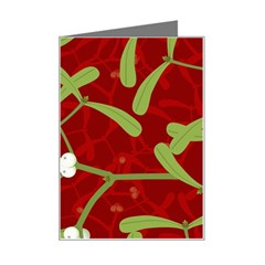 Mistletoe Christmas Texture Advent Mini Greeting Card by Hannah976