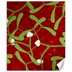 Mistletoe Christmas Texture Advent Canvas 8  X 10 