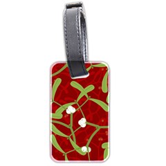 Mistletoe Christmas Texture Advent Luggage Tag (two Sides) by Hannah976