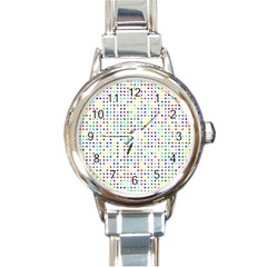 Dots Color Rows Columns Background Round Italian Charm Watch