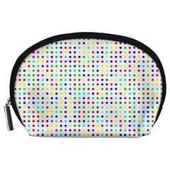 Dots Color Rows Columns Background Accessory Pouch (large) by Hannah976