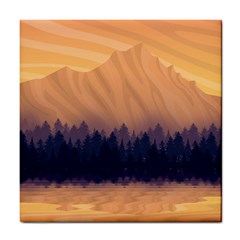 Landscape Nature Mountains Sky Tile Coaster