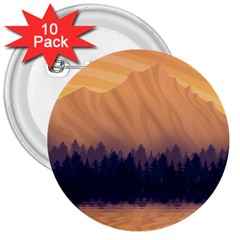 Landscape Nature Mountains Sky 3  Buttons (10 Pack) 