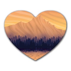 Landscape Nature Mountains Sky Heart Mousepad