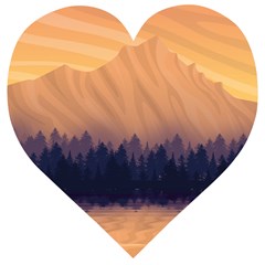 Landscape Nature Mountains Sky Wooden Puzzle Heart by Hannah976