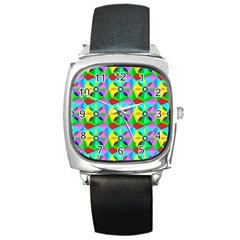 Star Texture Template Design Square Metal Watch