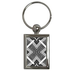 Pattern Tile Repeating Geometric Key Chain (rectangle)