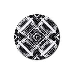 Pattern Tile Repeating Geometric Rubber Round Coaster (4 Pack)