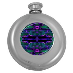 Abstract Pattern Desktop Wallpaper Round Hip Flask (5 Oz)