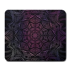 Mandala Neon Symmetric Symmetry Large Mousepad by Hannah976