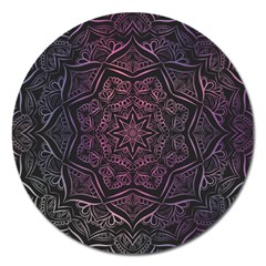 Mandala Neon Symmetric Symmetry Magnet 5  (round)