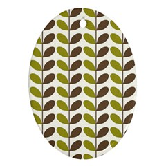 Leaf Plant Pattern Seamless Ornament (oval)