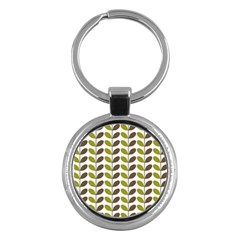 Leaf Plant Pattern Seamless Key Chain (round)