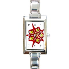 Pattern Tile Decorative Design Star Rectangle Italian Charm Watch