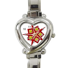 Pattern Tile Decorative Design Star Heart Italian Charm Watch