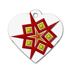 Pattern Tile Decorative Design Star Dog Tag Heart (two Sides)