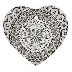 Vector Mandala Drawing Decoration Heart Ornament (two Sides) by Hannah976