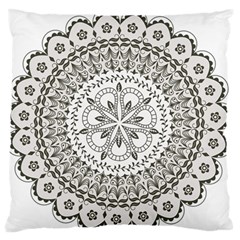 Vector Mandala Drawing Decoration Large Premium Plush Fleece Cushion Case (two Sides)