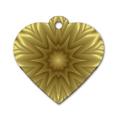 Background Pattern Golden Yellow Dog Tag Heart (two Sides)