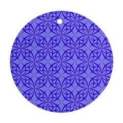 Decor Pattern Blue Curved Line Ornament (round)