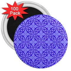 Decor Pattern Blue Curved Line 3  Magnets (100 Pack)