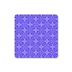 Decor Pattern Blue Curved Line Square Magnet