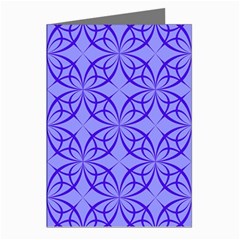 Decor Pattern Blue Curved Line Greeting Cards (pkg Of 8) by Hannah976