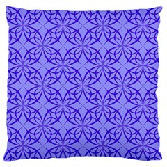 Decor Pattern Blue Curved Line Large Premium Plush Fleece Cushion Case (two Sides) by Hannah976