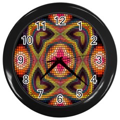 Kaleidoscope Art Pattern Ornament Wall Clock (black)