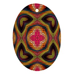 Kaleidoscope Art Pattern Ornament Oval Ornament (two Sides)