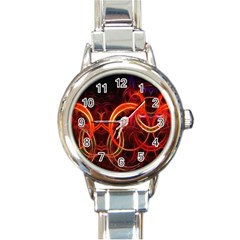 Abstract Seamless Pattern Round Italian Charm Watch