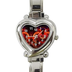 Abstract Seamless Pattern Heart Italian Charm Watch