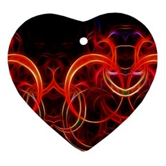 Background Fractal Abstract Heart Ornament (two Sides)