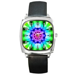 Ornament Kaleidoscope Square Metal Watch