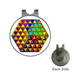 Cube Diced Tile Background Image Hat Clips With Golf Markers