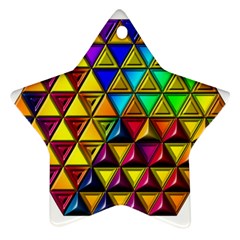 Cube Diced Tile Background Image Star Ornament (two Sides)