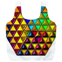 Cube Diced Tile Background Image Full Print Recycle Bag (xxl) by Hannah976