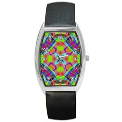 Farbenpracht Kaleidoscope Pattern Barrel Style Metal Watch