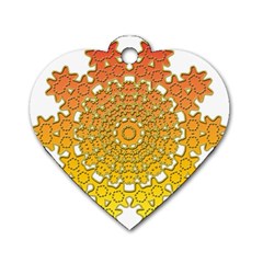 Mandala Background Image Ornament Dog Tag Heart (one Side)