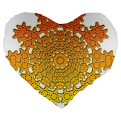 Mandala Background Image Ornament Large 19  Premium Flano Heart Shape Cushions by Hannah976