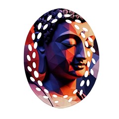 Let That Shit Go Buddha Low Poly (6) Ornament (oval Filigree) by 1xmerch
