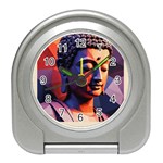 Let That Shit Go Buddha Low Poly (6) Travel Alarm Clock Front