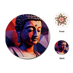 Let That Shit Go Buddha Low Poly (6) Playing Cards Single Design (round) by 1xmerch