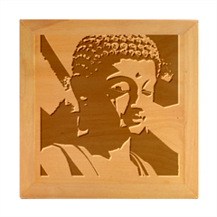 Let That Shit Go Buddha Low Poly (6) Wood Photo Frame Cube by 1xmerch