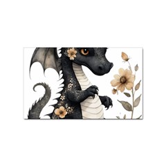 Cute Black Baby Dragon Flowers Painting (7) Sticker Rectangular (100 Pack) by 1xmerch