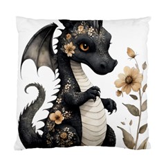 Cute Black Baby Dragon Flowers Painting (7) Standard Cushion Case (two Sides) by 1xmerch